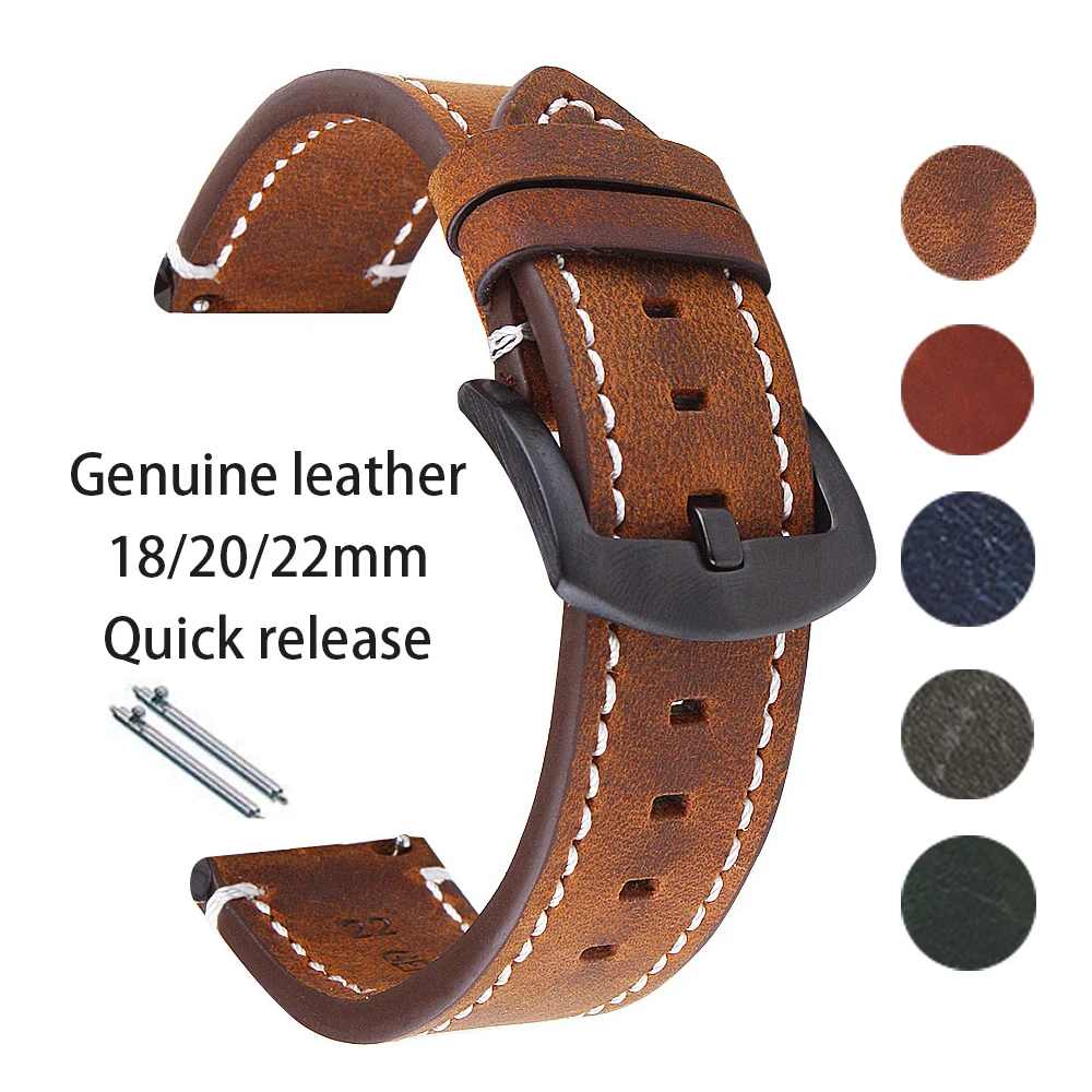 Watches Rolex Smartwatch - Bracelet de montre en cuir véritable
