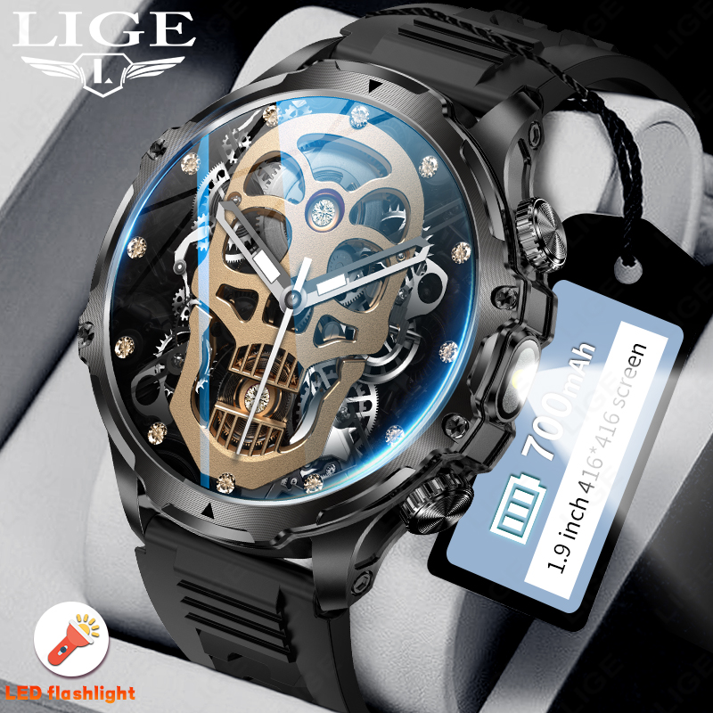 Smartwatch Latest Watches For Men - LIGE 700mah grande batterie lampe de
