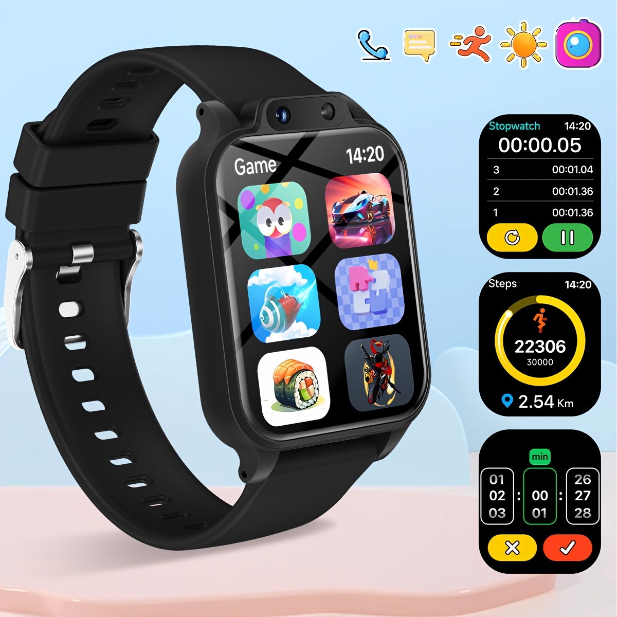 Smartwatch Watches For Boys - Montre connectée pour enfants avec 18