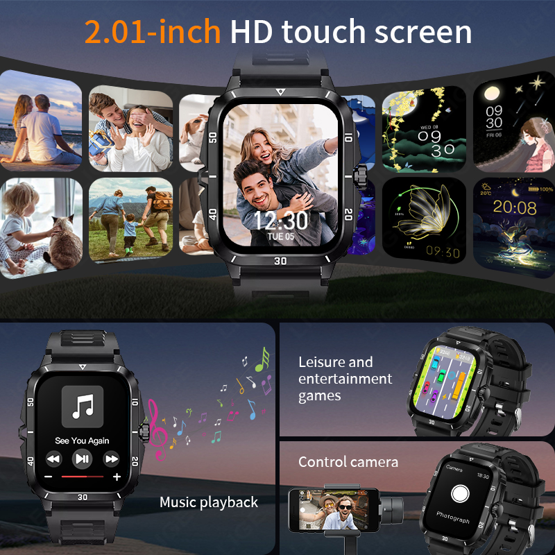 2.01 écran montre intelligente - Smartwatch Latest Watches For Men avis et prix