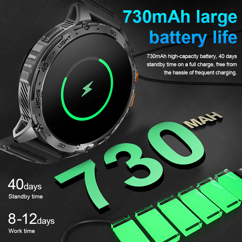 LIGE 730mAh grande batterie Ul - Smartwatch Latest Watches For Men avis et prix