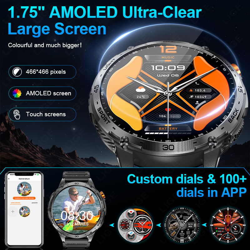 LIGE 730mAh grande batterie Ul - Smartwatch Latest Watches For Men avis et prix
