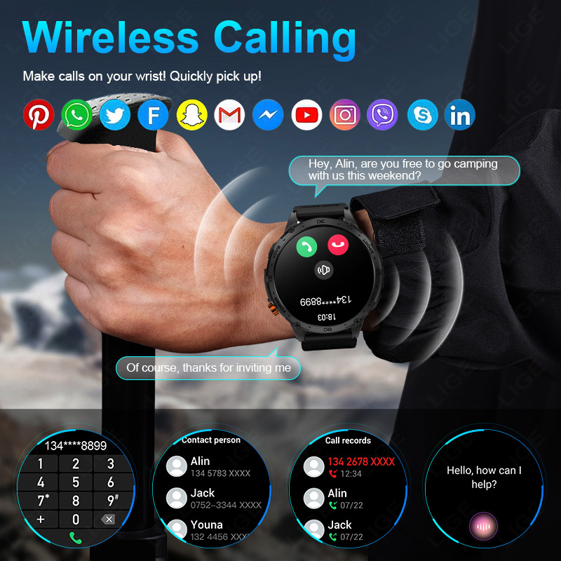 LIGE 730mAh grande batterie Ul - Smartwatch Latest Watches For Men avis et prix